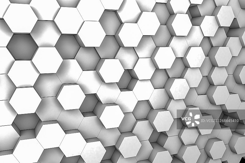 三维渲染六边形蜂窝形状图片素材