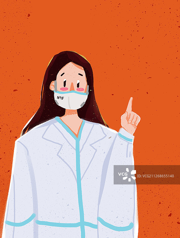 一个戴口罩的医护人员插画图片素材