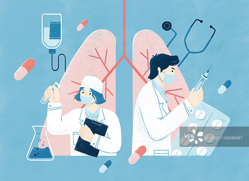 医生治疗疾病医疗插画图片素材
