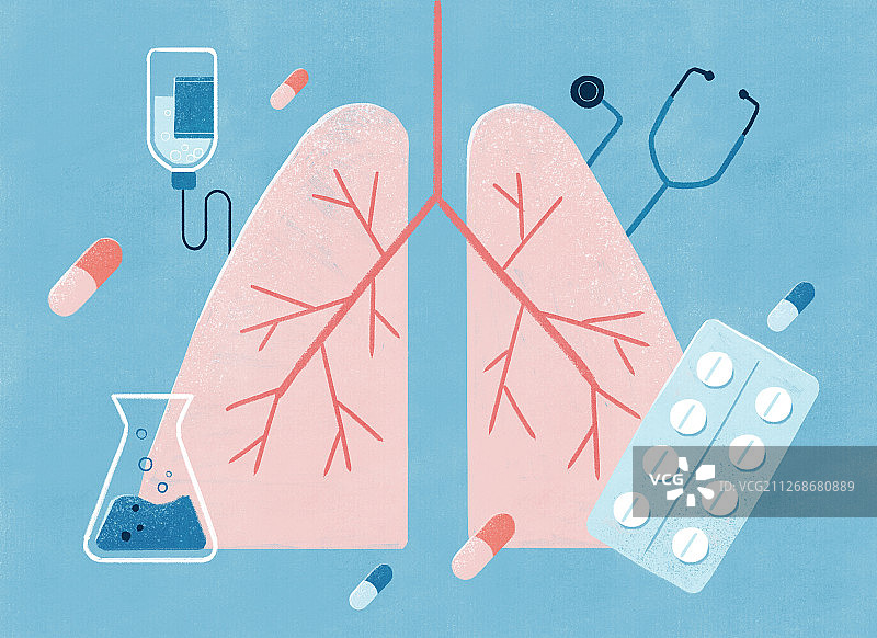 肺炎肺炎医疗插画图片素材