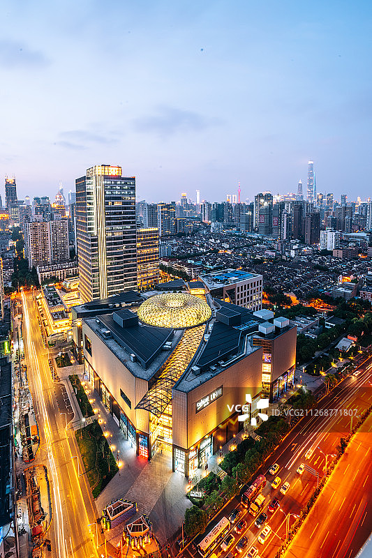 上海卢湾区夜景图片素材
