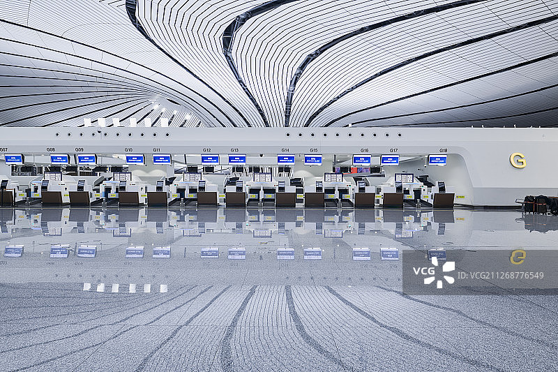 北京大兴国际机场登机柜台图片素材