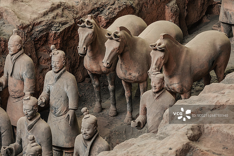 陕西西安秦始皇陵兵马俑图片素材