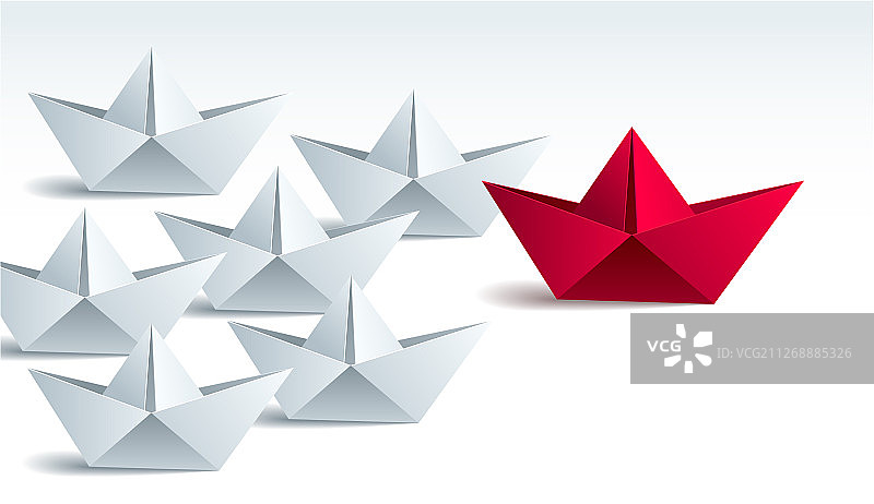 用折纸折叠可视化的领导力概念图片素材