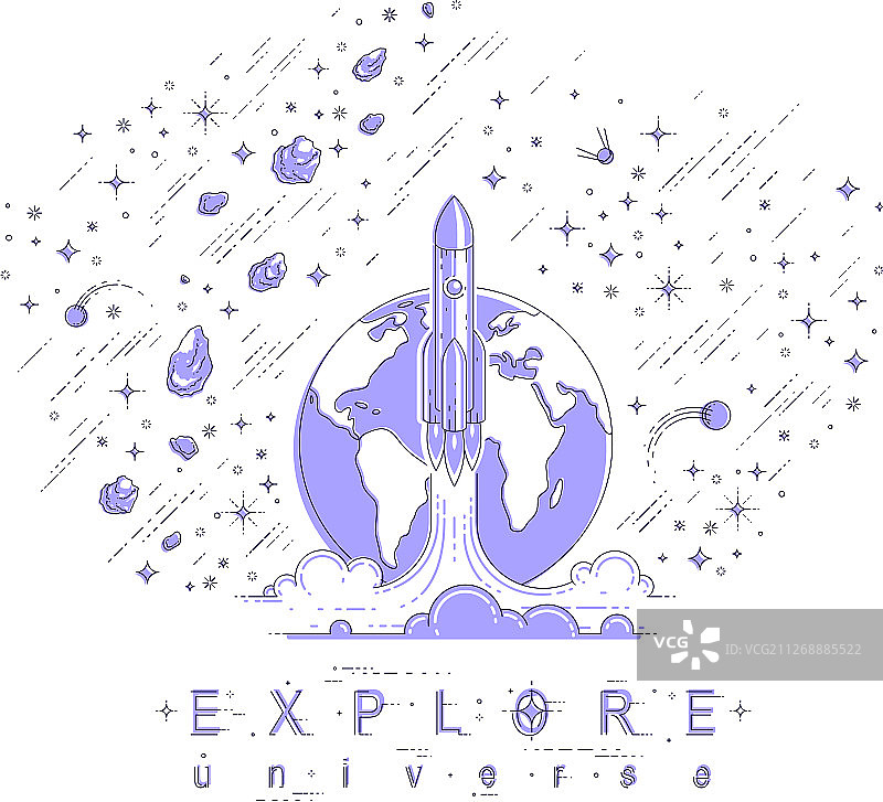 从地球到太空的火箭探索之旅图片素材