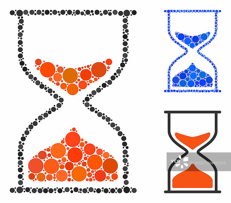 圆形点状沙漏马赛克图标图片素材