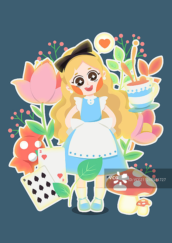 爱丽丝插画图片素材