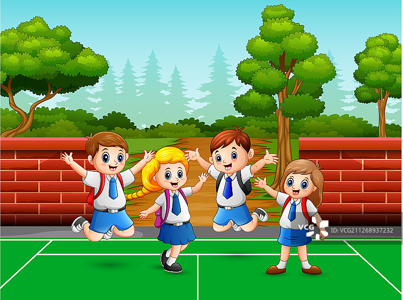 运动场上的学生们图片素材