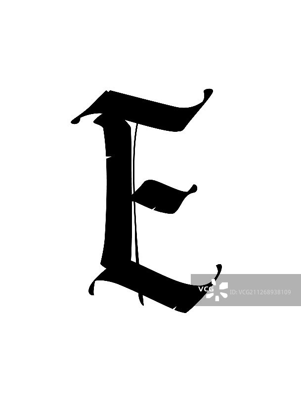 哥特式字母E符号图片素材