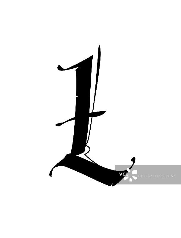 哥特风格字母L符号图片素材