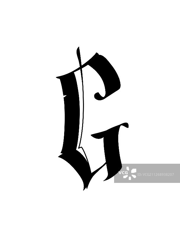 哥特风格字母G符号图片素材