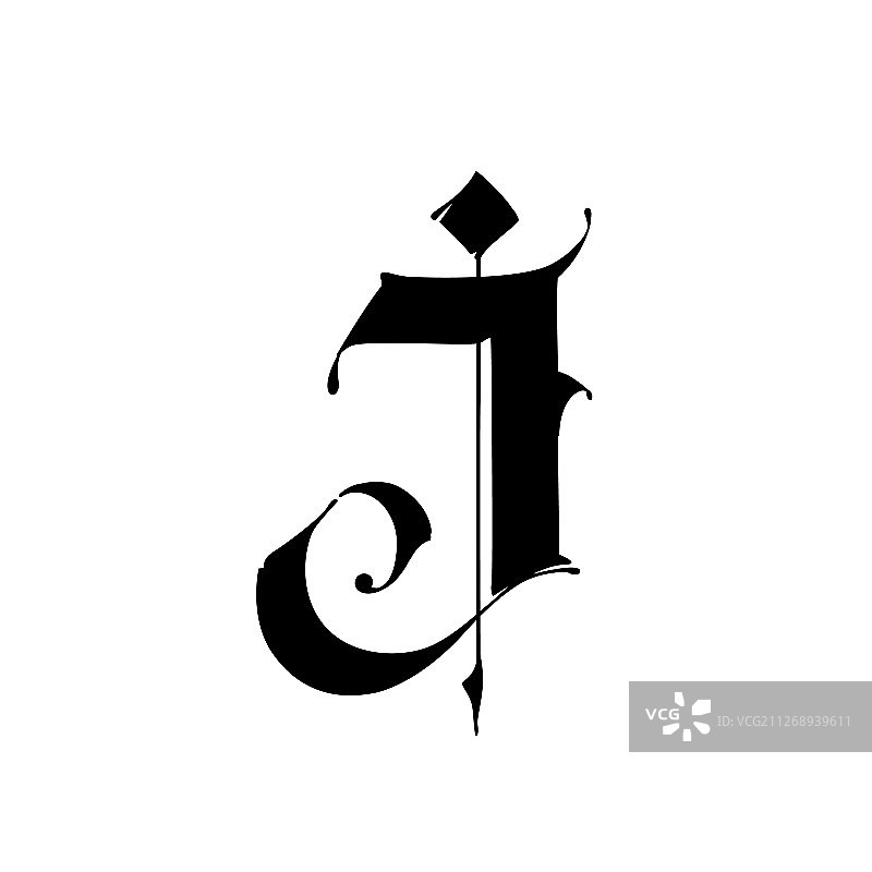 哥特式字母J符号图片素材