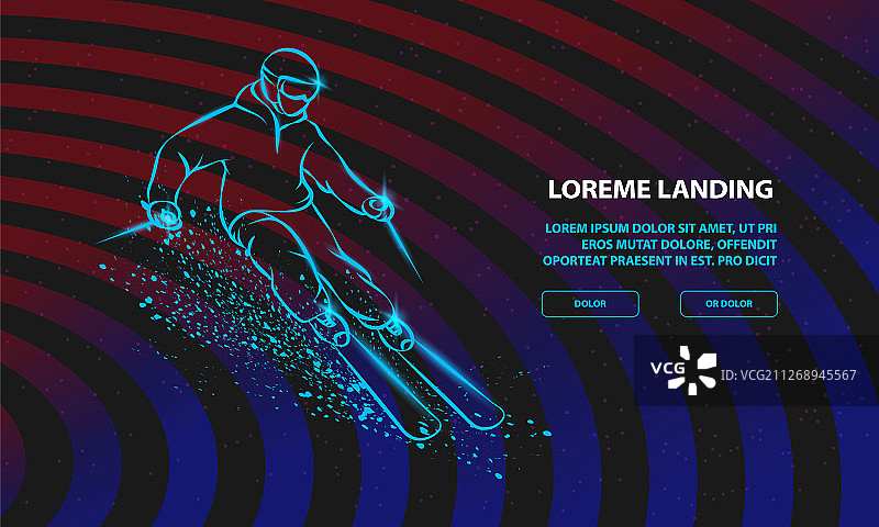 在有雪的山坡上滑雪的滑雪者图片素材