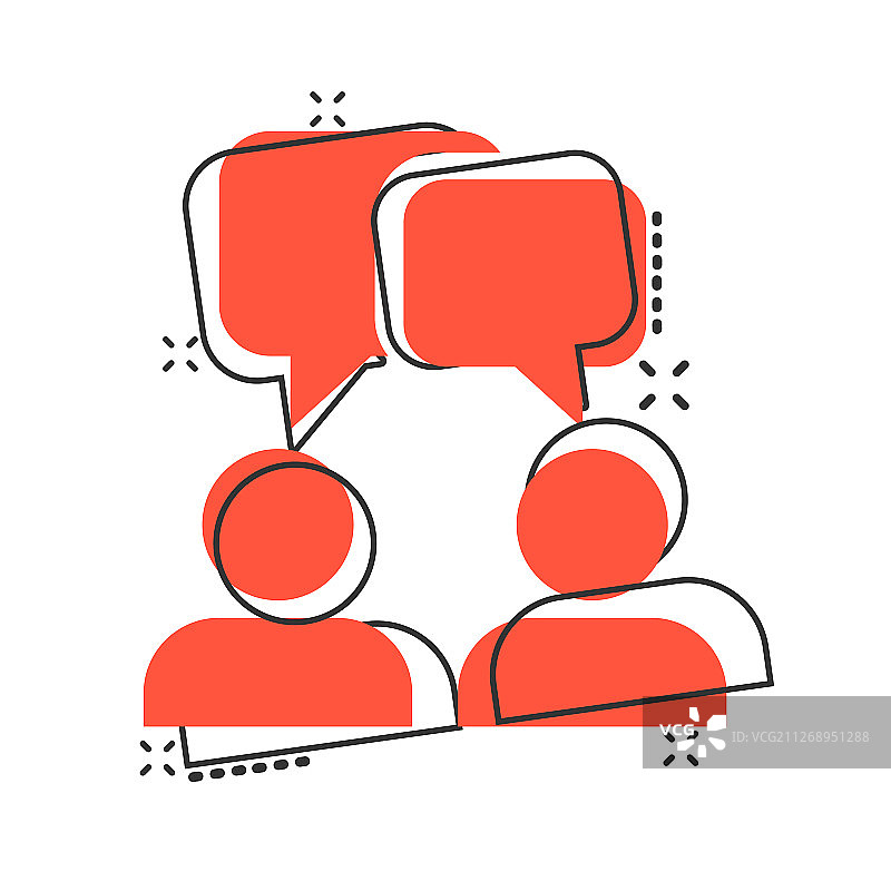漫画风格的对话人物图标图片素材