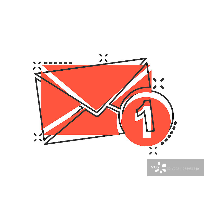 漫画风格的邮件信封图标图片素材