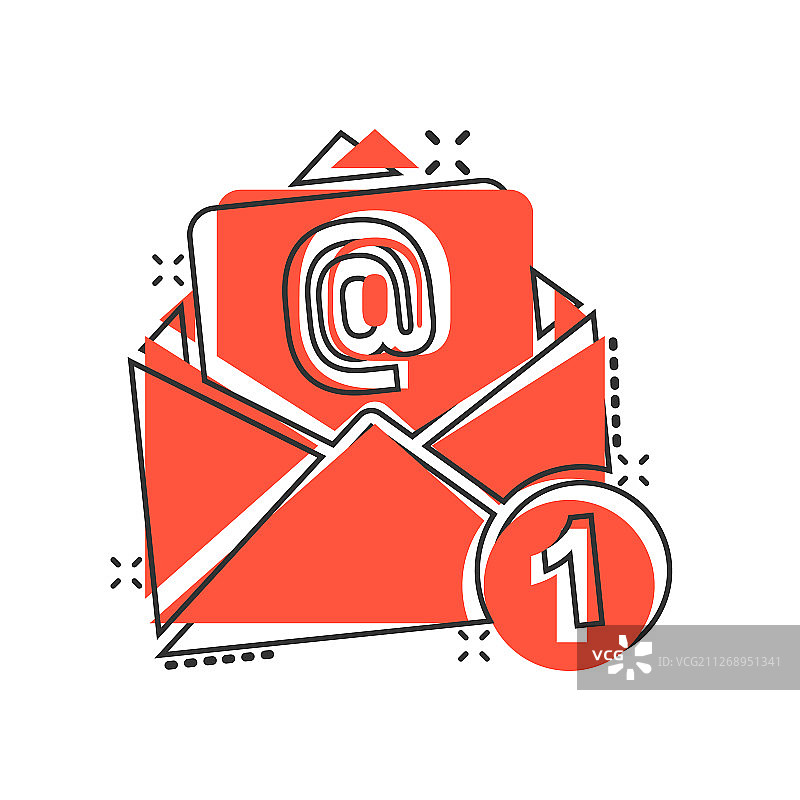 漫画风格的邮件信封图标图片素材