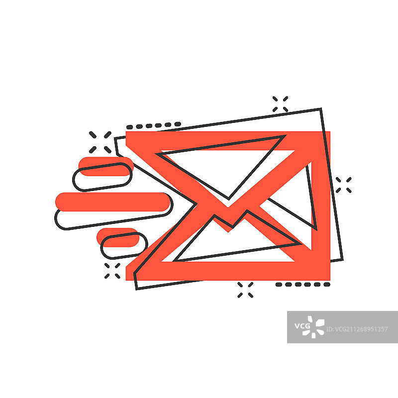 漫画风格的邮件信封图标图片素材