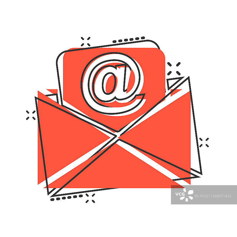 漫画风格的邮件信封图标图片素材