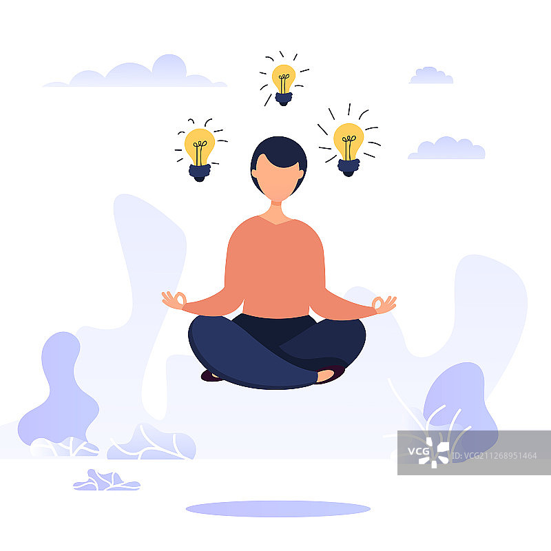 女性悬浮参与头脑风暴图片素材
