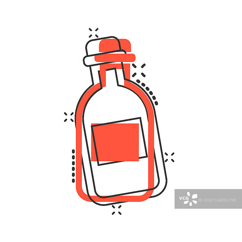 漫画风格塑料苏打水瓶图标图片素材