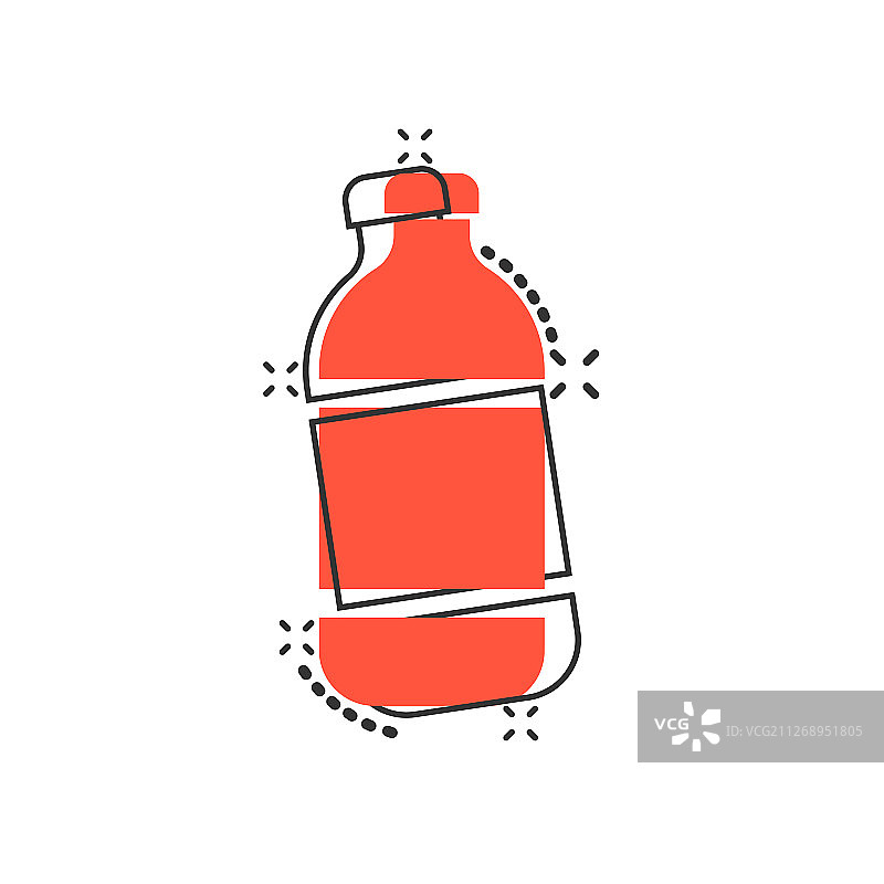 漫画风格塑料苏打水瓶图标图片素材