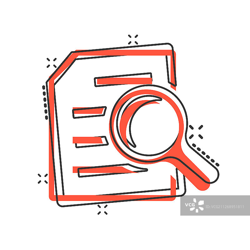 漫画风格的审查文件计划图标图片素材