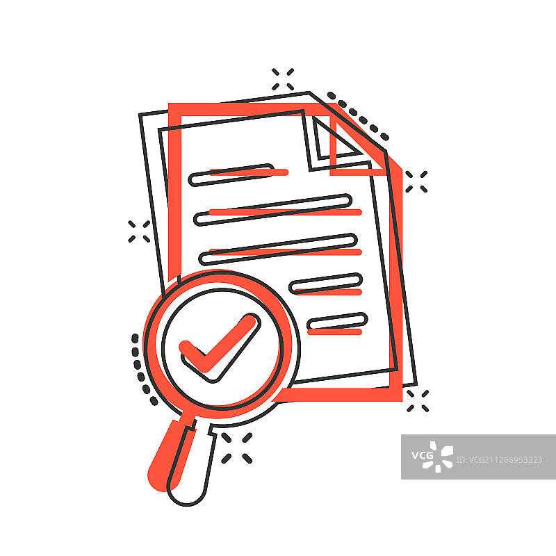 漫画风格的审查文件计划图标图片素材