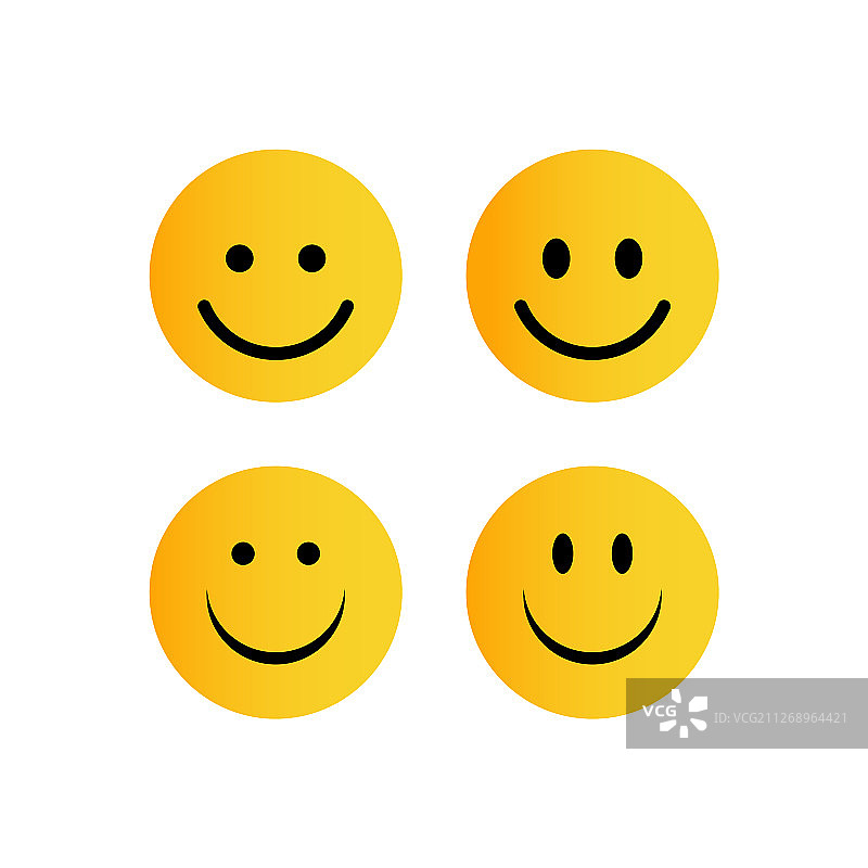 白色背景上的一组笑脸图标图片素材