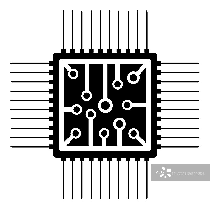 白色背景上的处理器图标图片素材