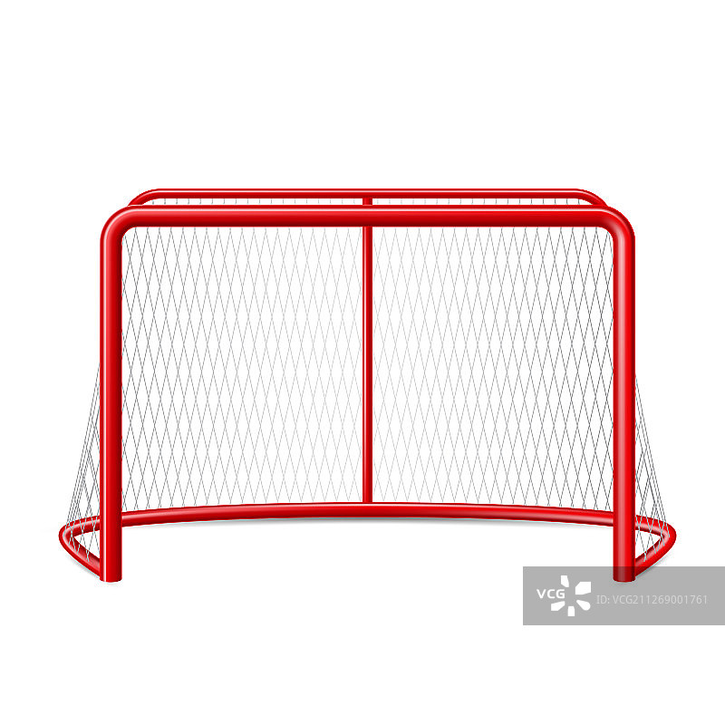 逼真的冰球球门与球网图片素材