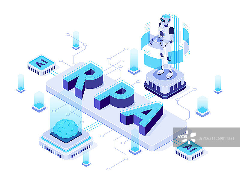 2.5D机器人流程自动化图片素材