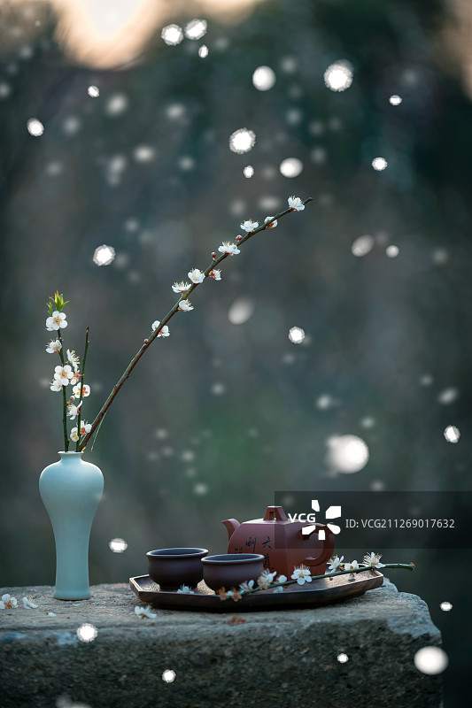 中国风、花瓶、茶具图片素材