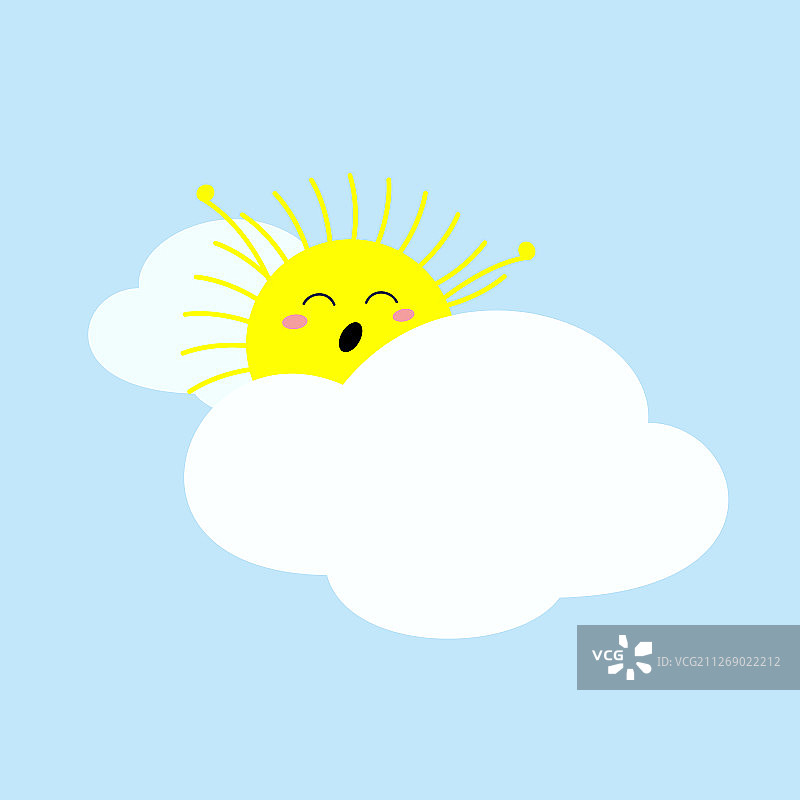 有趣的卡通太阳伸展图片素材