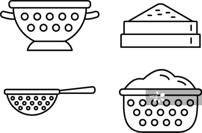 厨房滤网图标轮廓样式图片素材