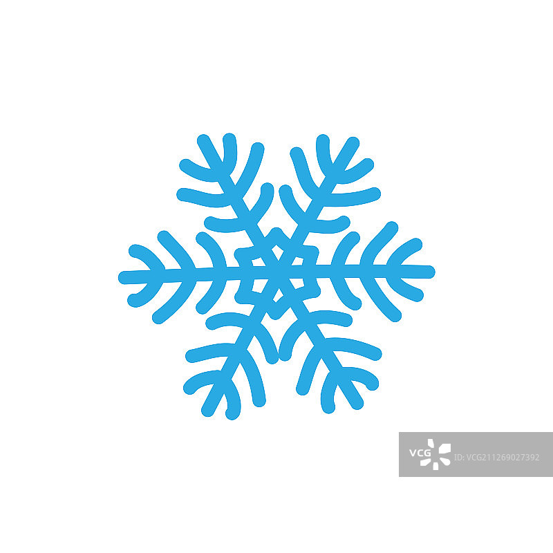 蓝色剪影雪花图标图片素材