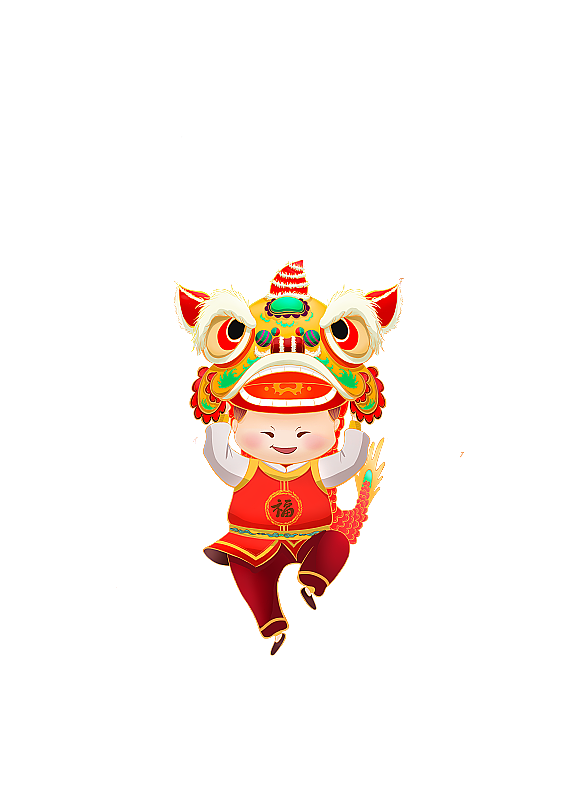 舞狮闹新春图片素材
