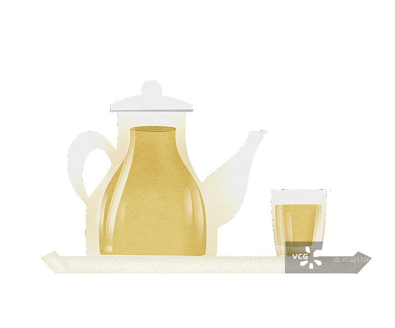 黄色的养生茶插画图片素材