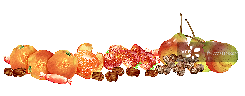 春节年货美食零食插画图片素材