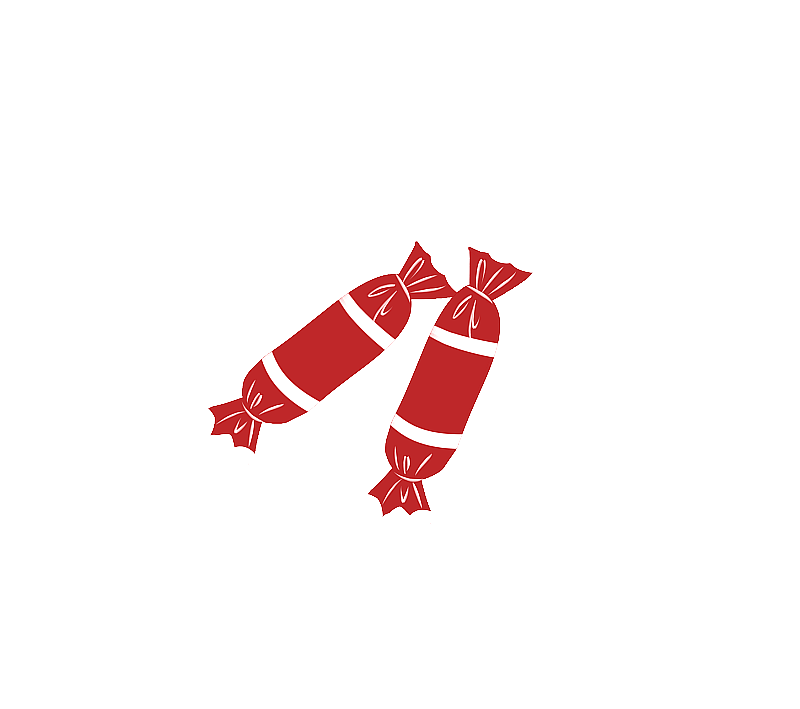 红色剪纸风格糖果插画图片素材