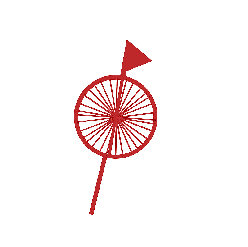 红色剪纸风格纸风车插画图片素材