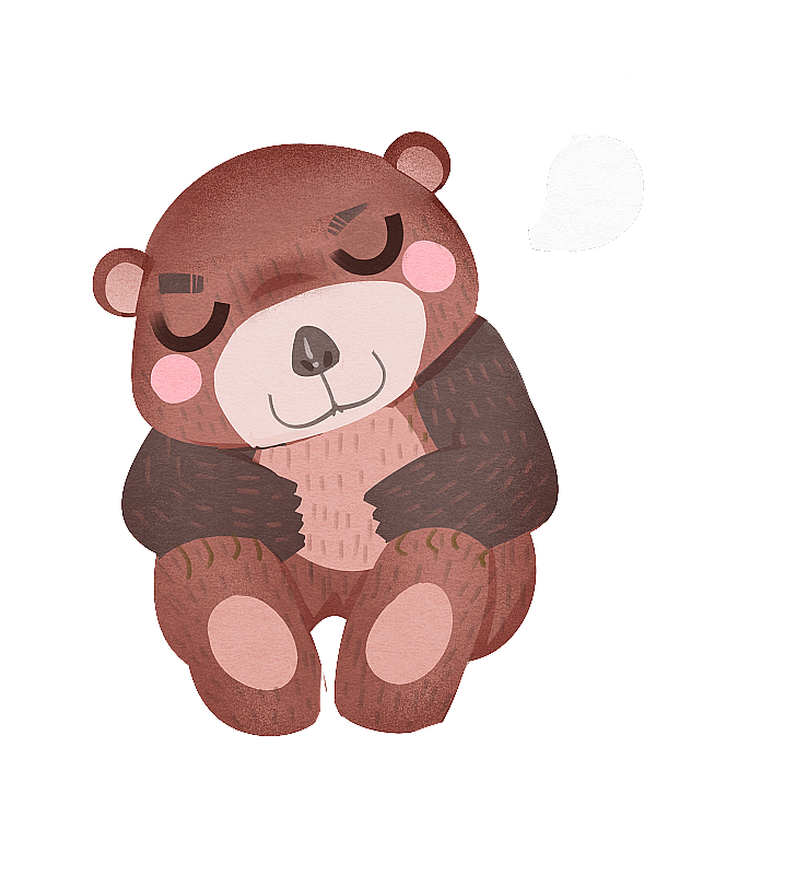 棕熊睡觉插画图片素材