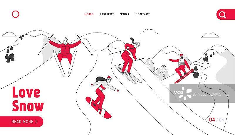 户外休闲运动网站着陆页图片素材