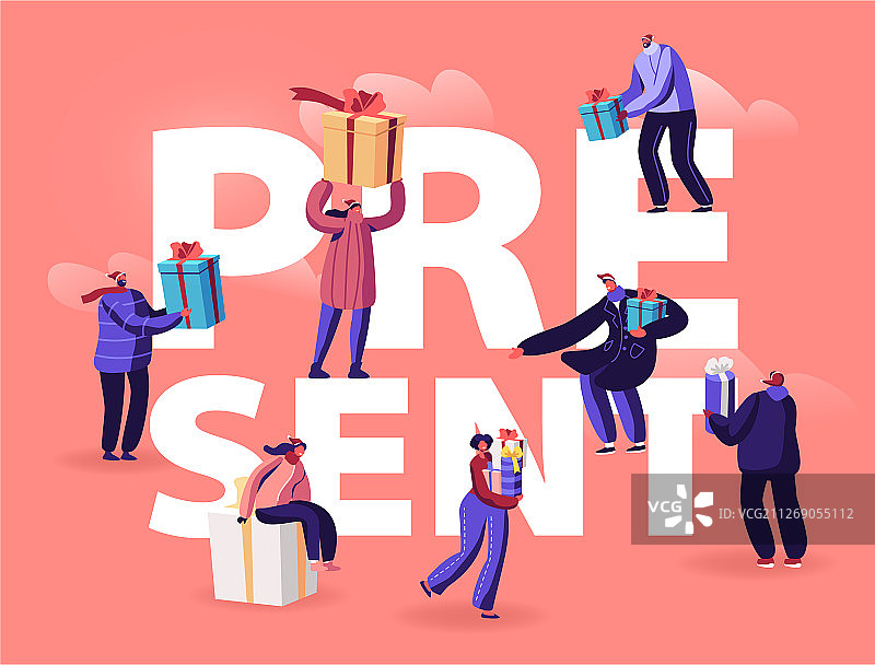 人们互赠礼物的概念图片素材