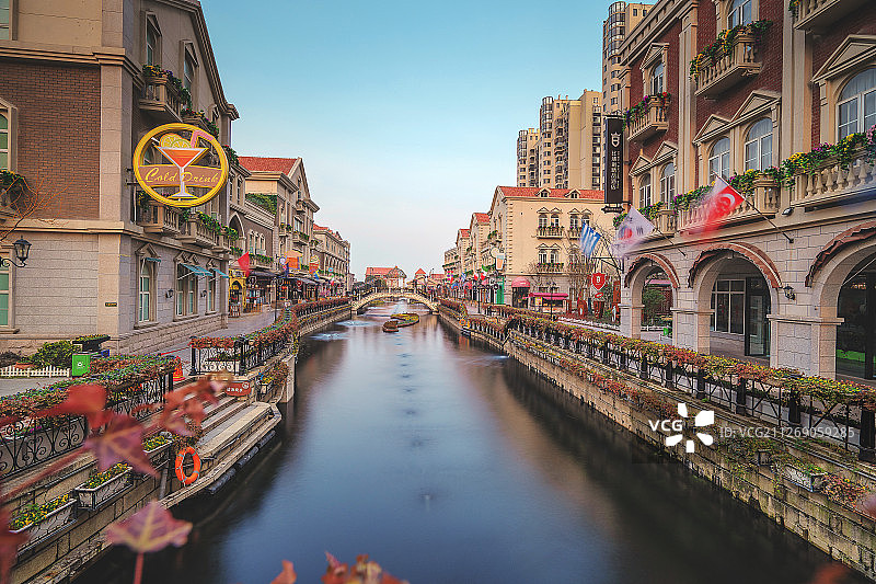 欧式风情+江苏省盐城市盐都区欧洲风情街图片素材