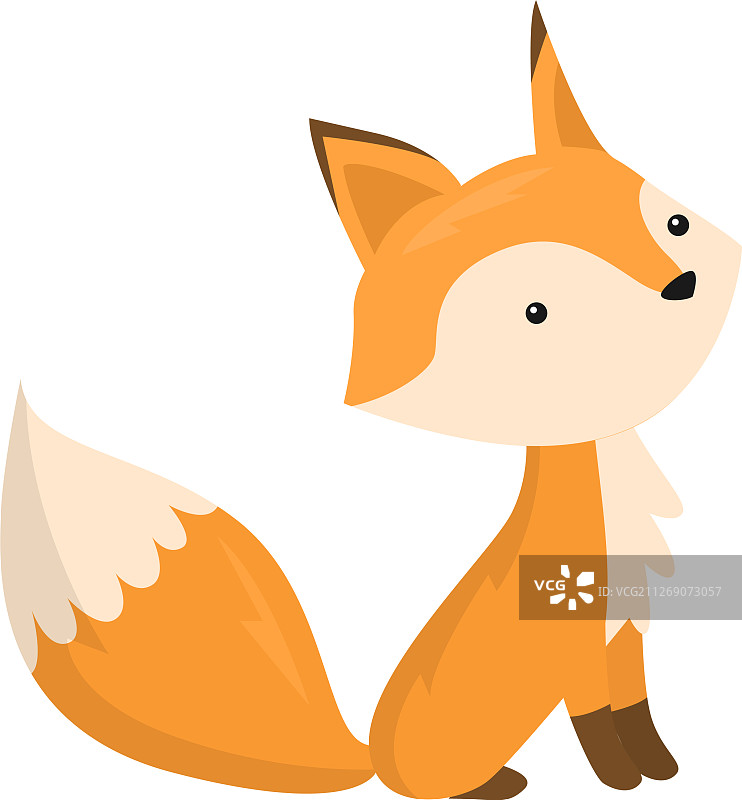 侧身坐着的可爱狐狸图片素材