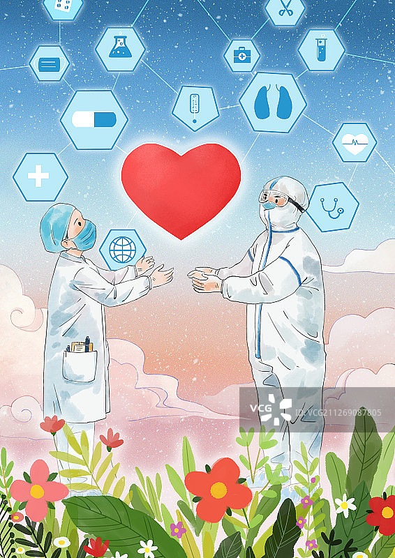 医疗健康插画三图片素材