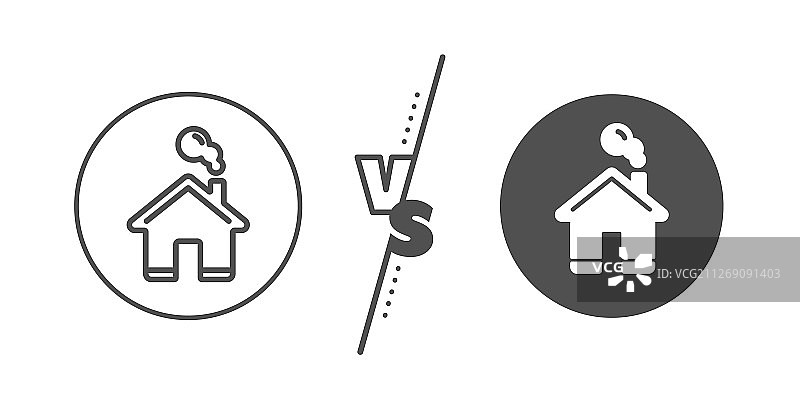 房屋标志线性图标图片素材