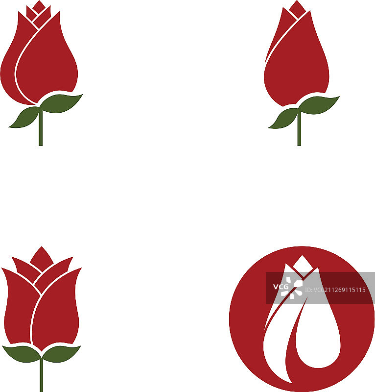 玫瑰花logo模板图片素材