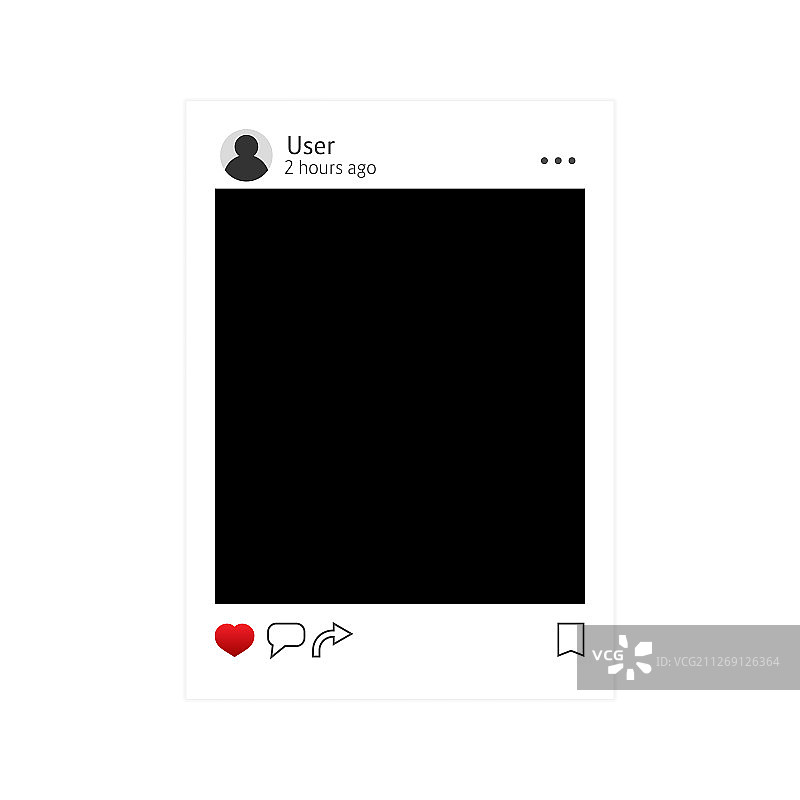 白色背景上的社交相框图片素材