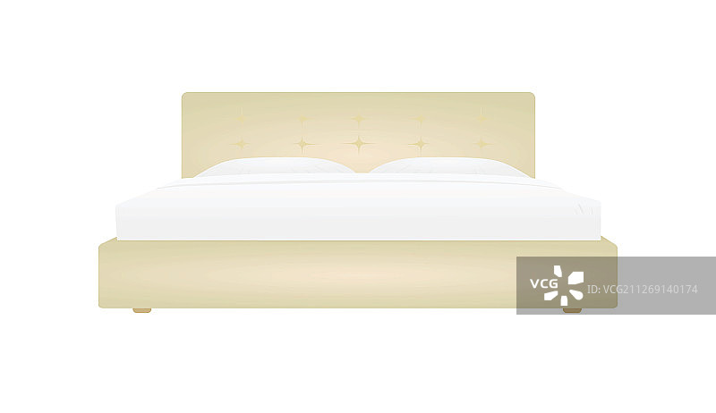 米色双人床图片素材